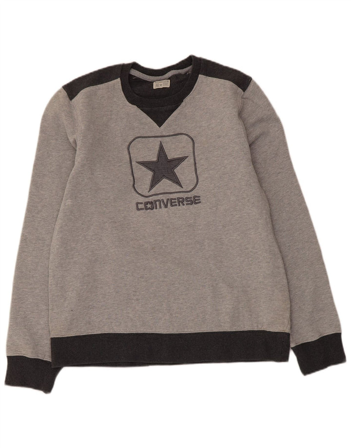 Converse - Sudadera gráfica para mujer, talla 40, color gris medio