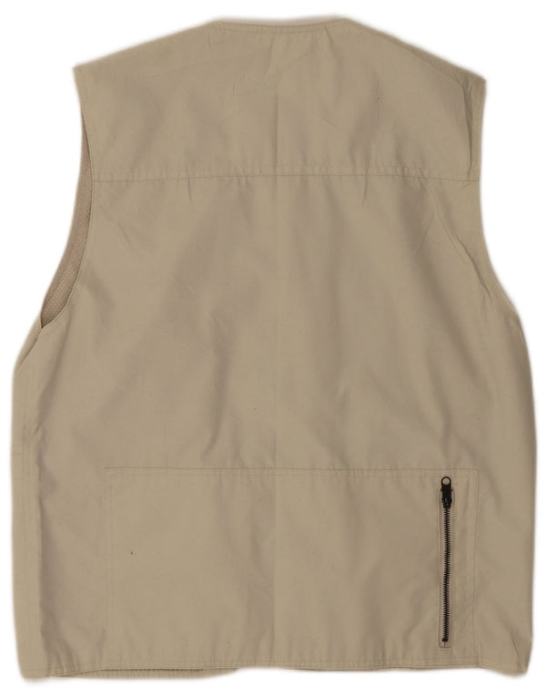 Vintage hombres utilidad Gilet Reino Unido 40 grande beige