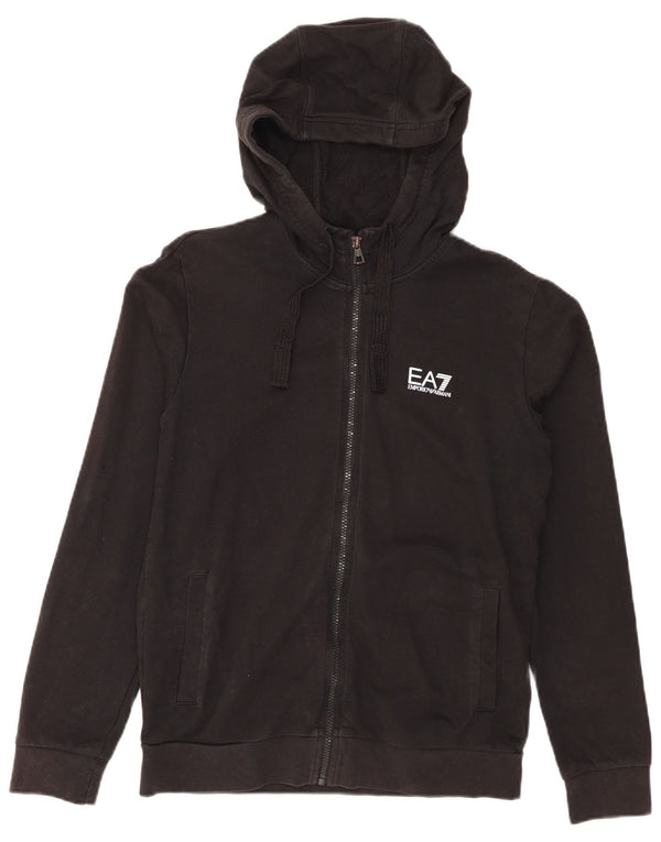 Emporio Armani Mens Zip Sudadera con capucha suéter pequeño negro