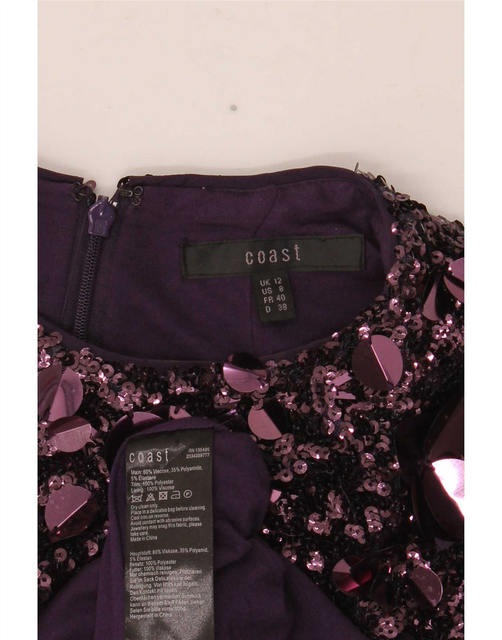 Coast Vestido Básico Sin Mangas para Mujer UK 42 Viscosa Púrpura Mediana