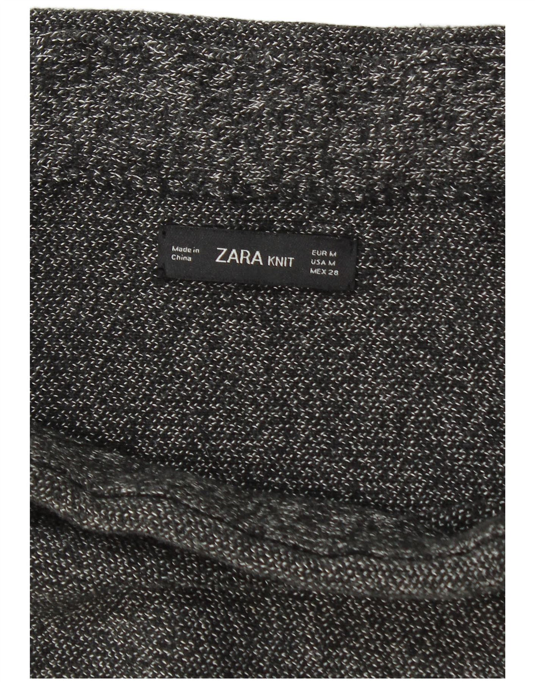 Zara Mujer Falda Lápiz De Punto Mediana W28 Gris Moteado