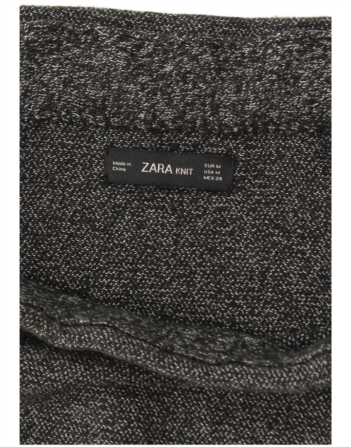 Zara Mujer Falda Lápiz De Punto Mediana W28 Gris Moteado