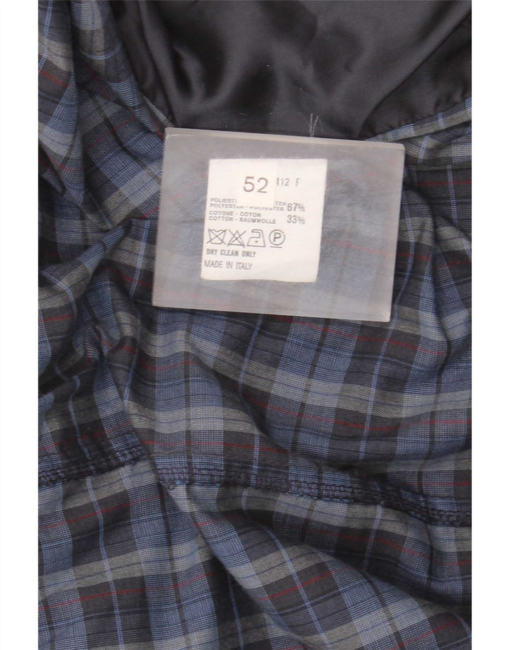 Vintage hombres chaqueta bomber militar IT 52 XL azul comprobar poliéster