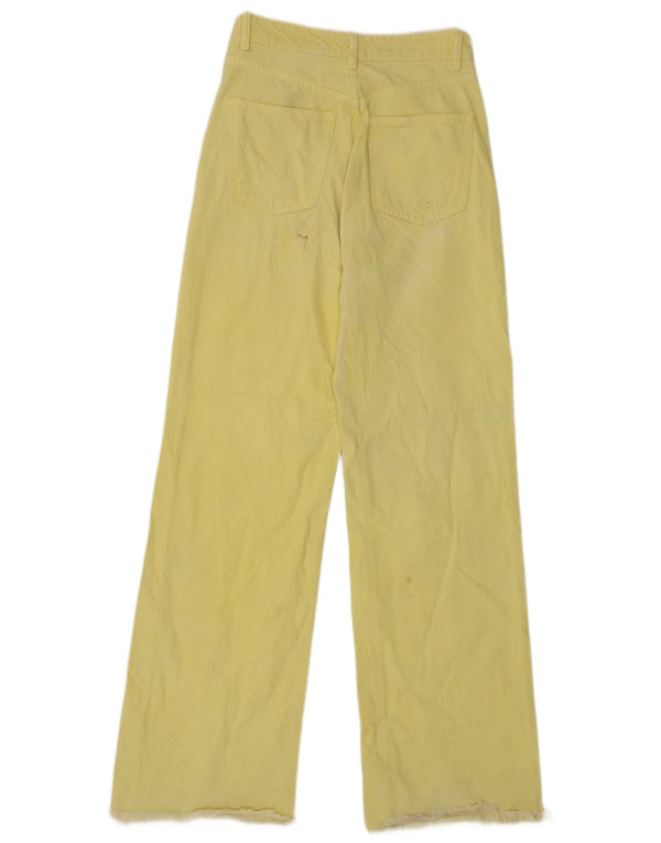 Zara Vaqueros De Pierna Ancha Para Mujer EU 36 XS W26 L31 Amarillo