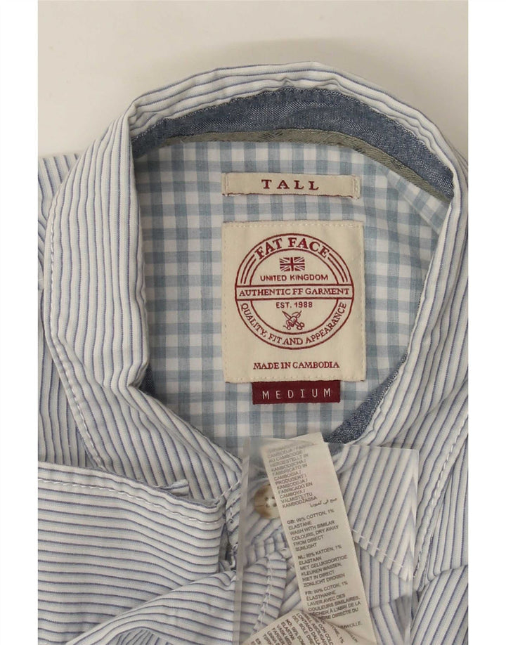 Camisa alta de corte estándar para hombre de Fat Face de algodón a rayas en azul medio