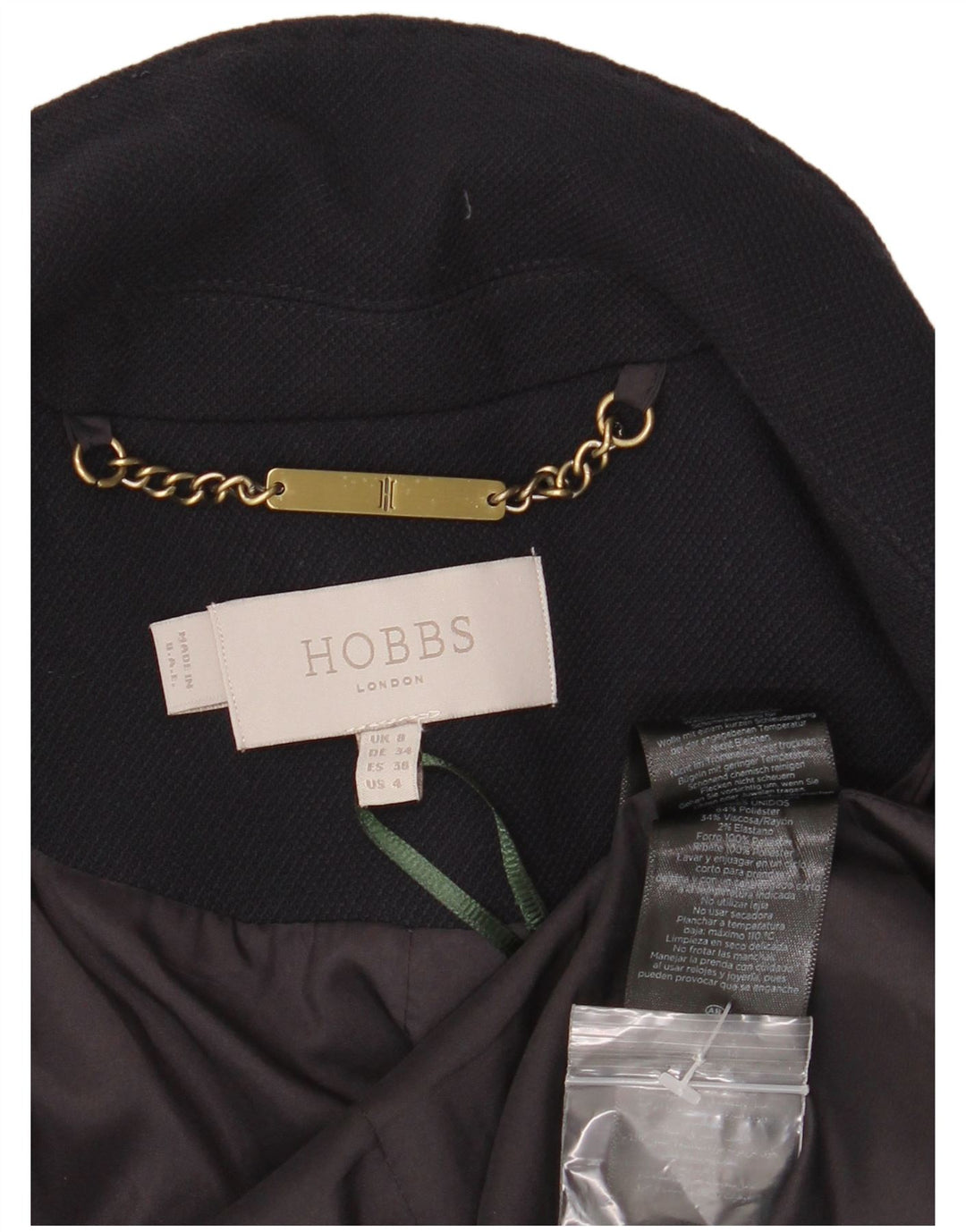 Hobbs Chaqueta tipo blazer con 1 botón para mujer UK 8 Small Poliéster azul marino