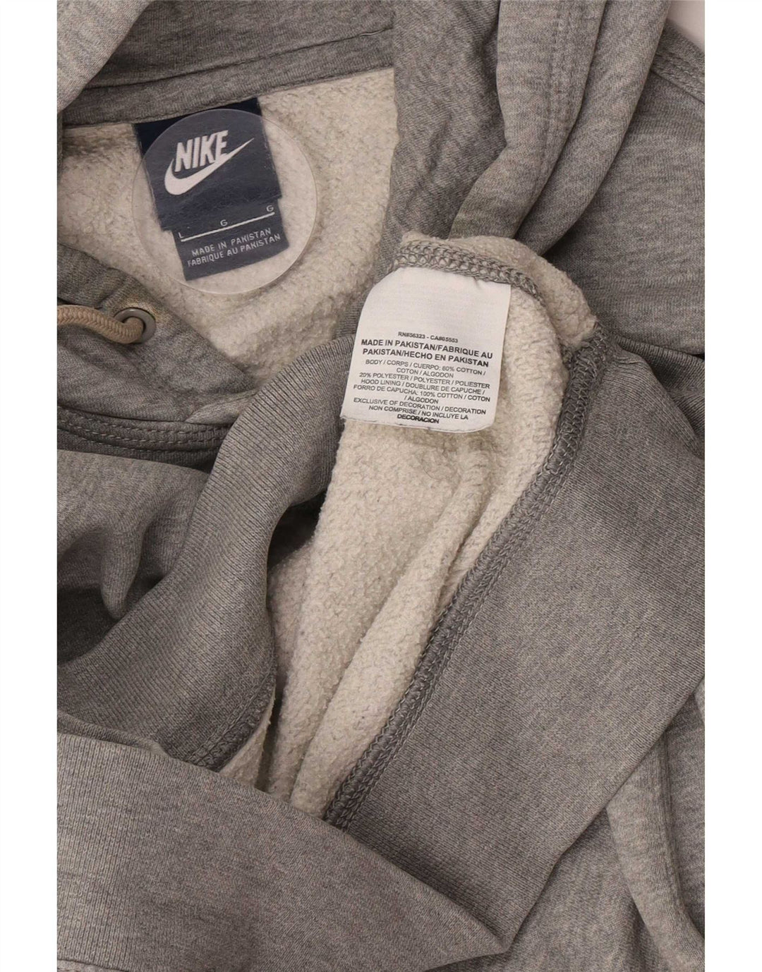 Nike Jersey con capucha para hombre, talla grande, algodón moteado gris