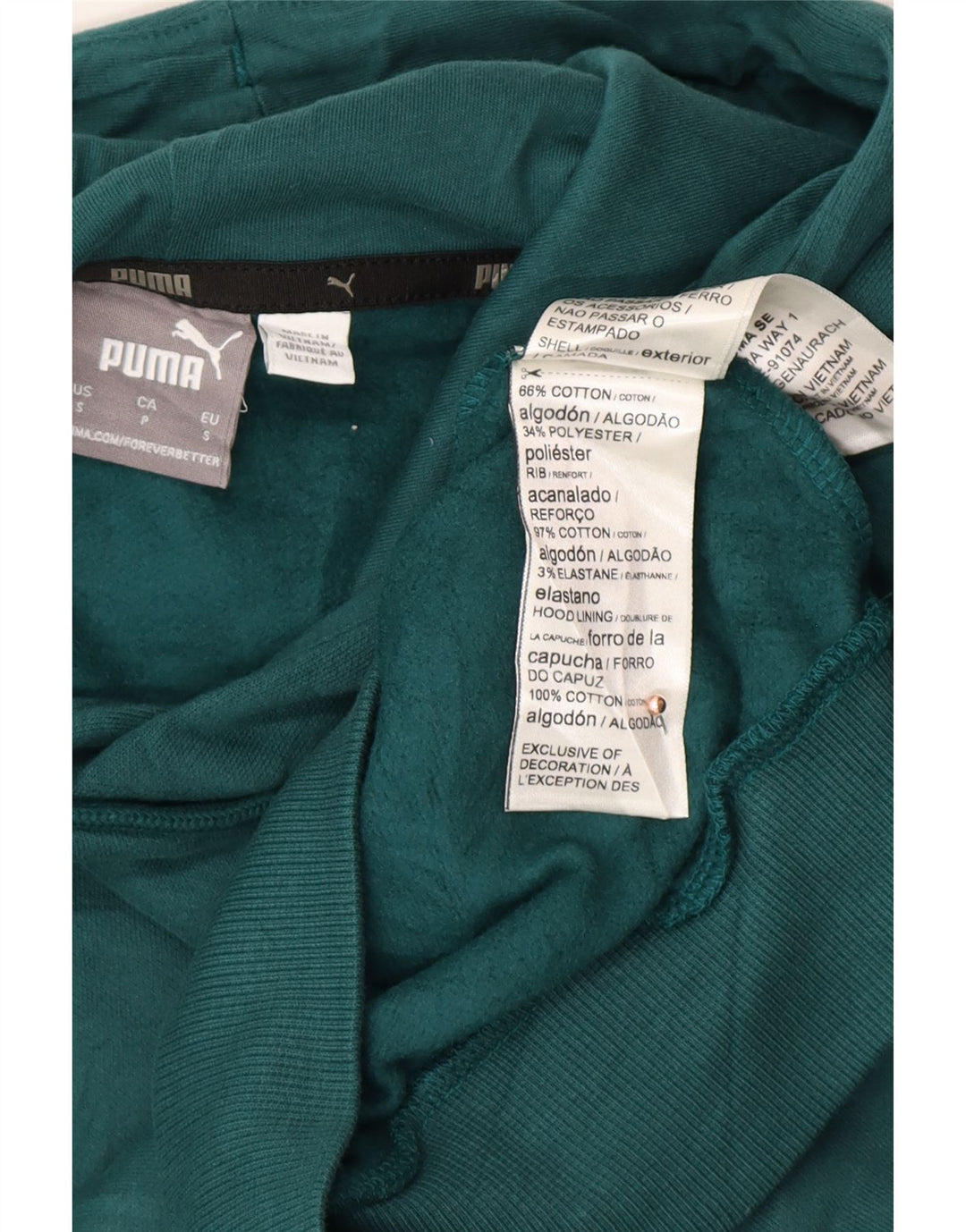 PUMA Jersey con capucha gráfica para hombre pequeño de algodón verde