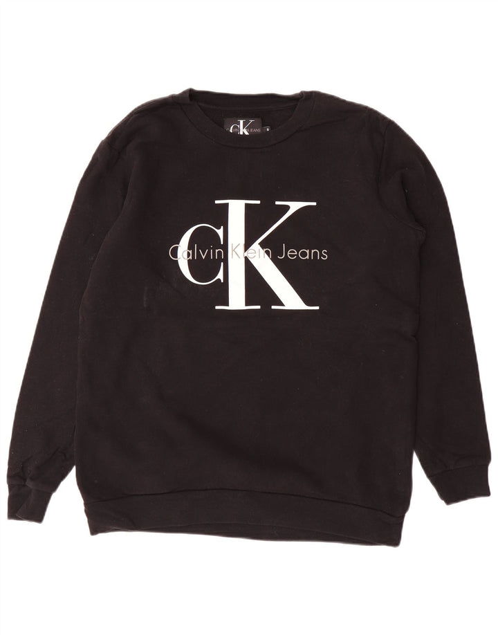 CALVIN KLEIN JEANS Sudadera estampada para hombre Jersey Pequeño Algodón negro