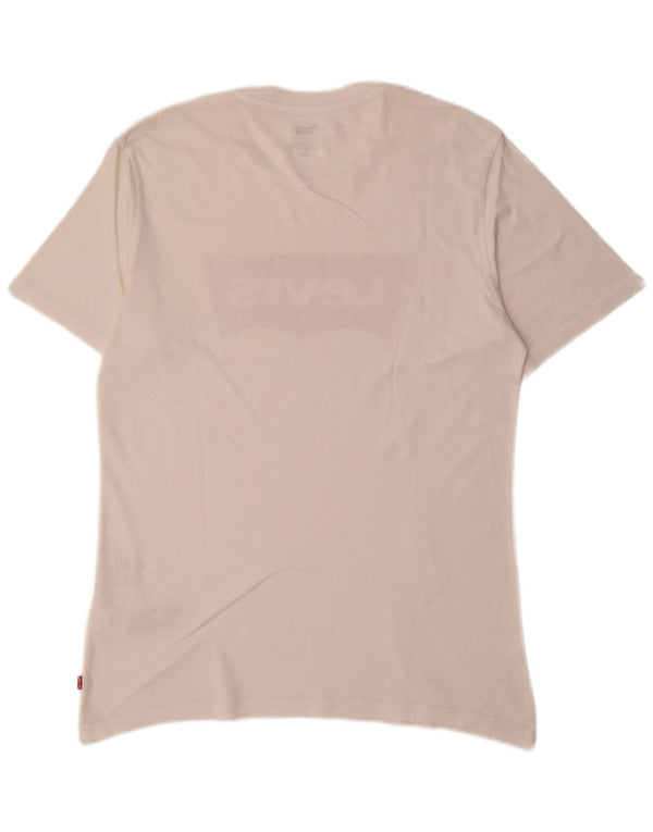 Levi's Camiseta gráfica para hombre Top Small White Cotton