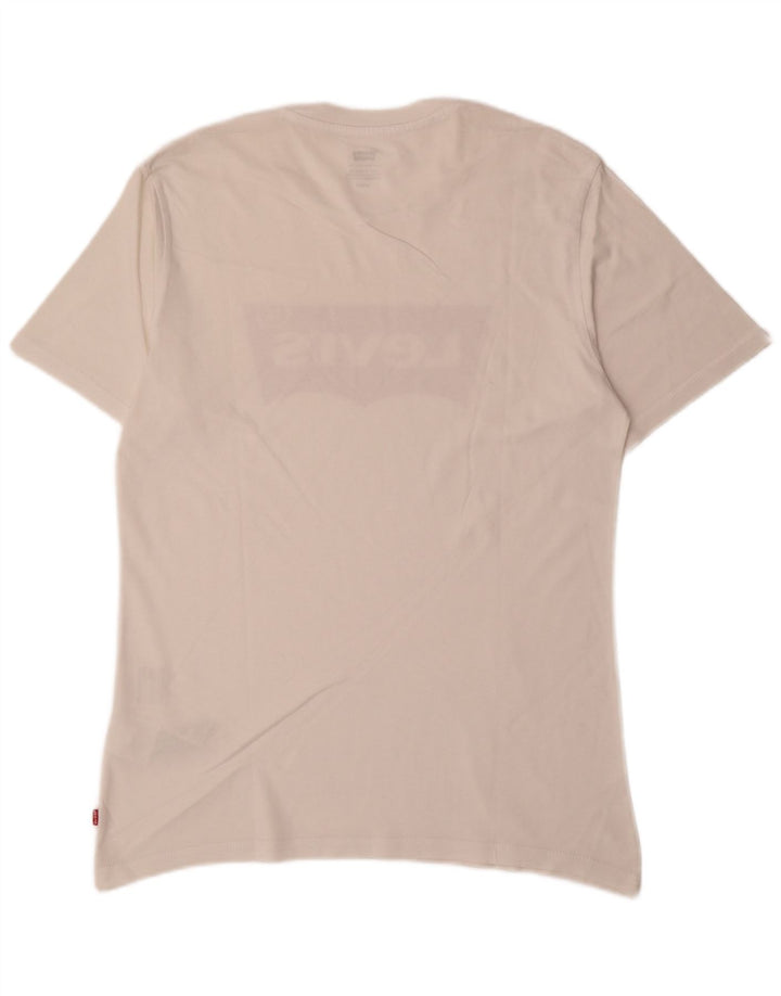 Levi's Camiseta gráfica para hombre Top Small White Cotton