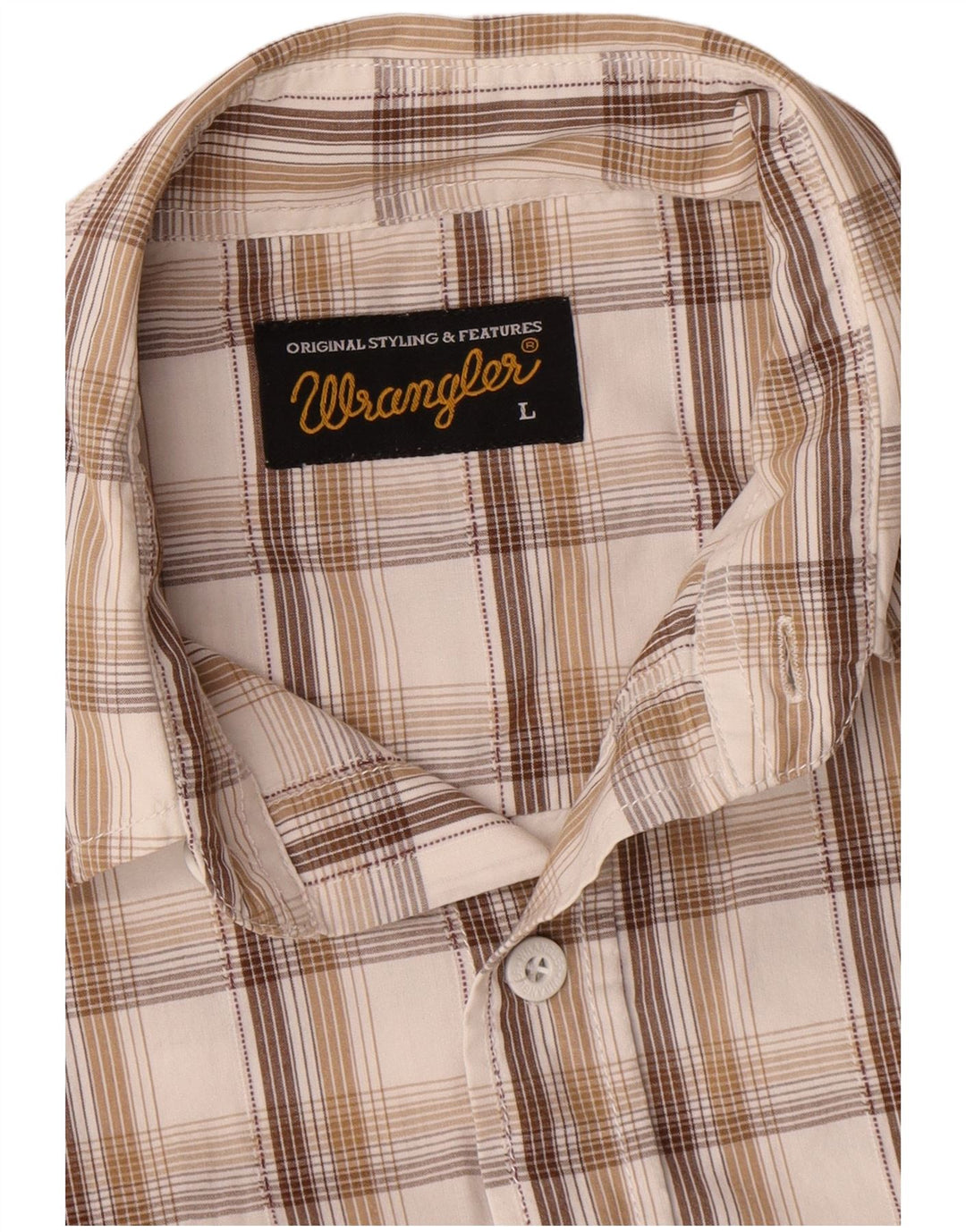 Camisa Wrangler para hombre de algodón a cuadros blancos grandes