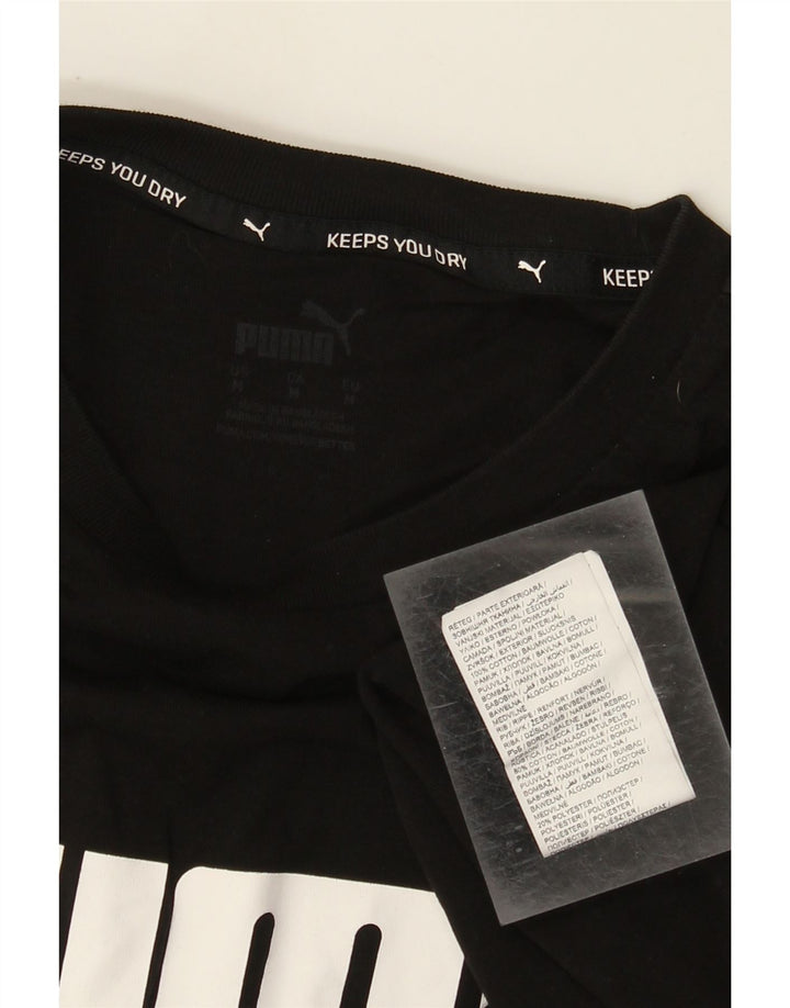 Puma Camiseta gráfica para hombre Top Medium Black Cotton