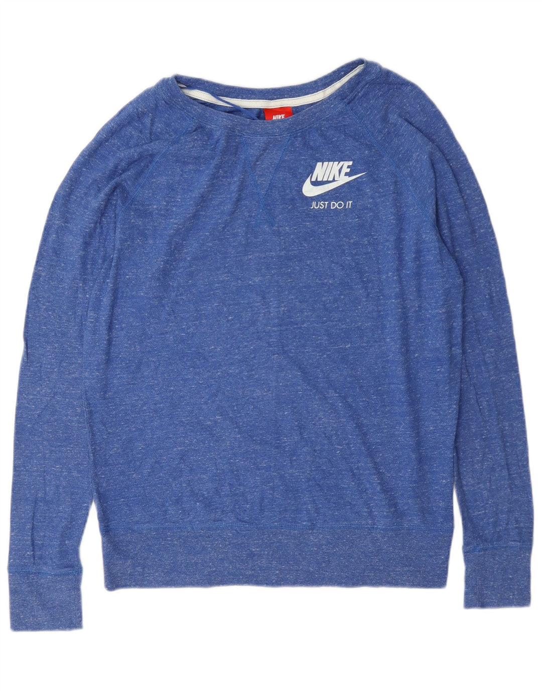 Nike - Sudadera para mujer (talla 40), color azul medio, algodón moteado