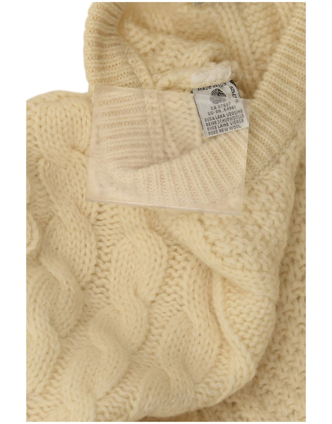 Benetton Jersey De Cuello Redondo IT 48 Lana Beige Medio