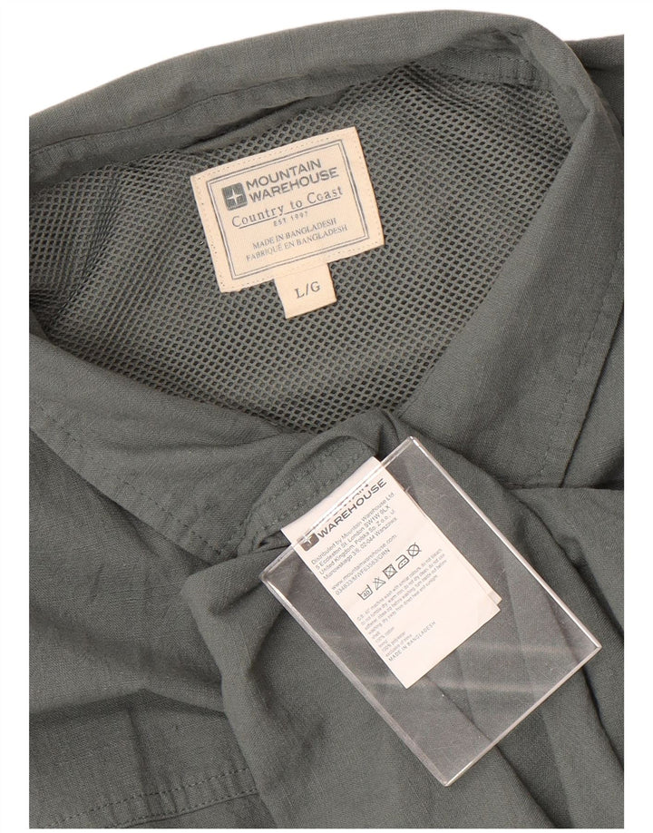 Camisa de manga corta para hombre Mountain Warehouse Algodón gris grande