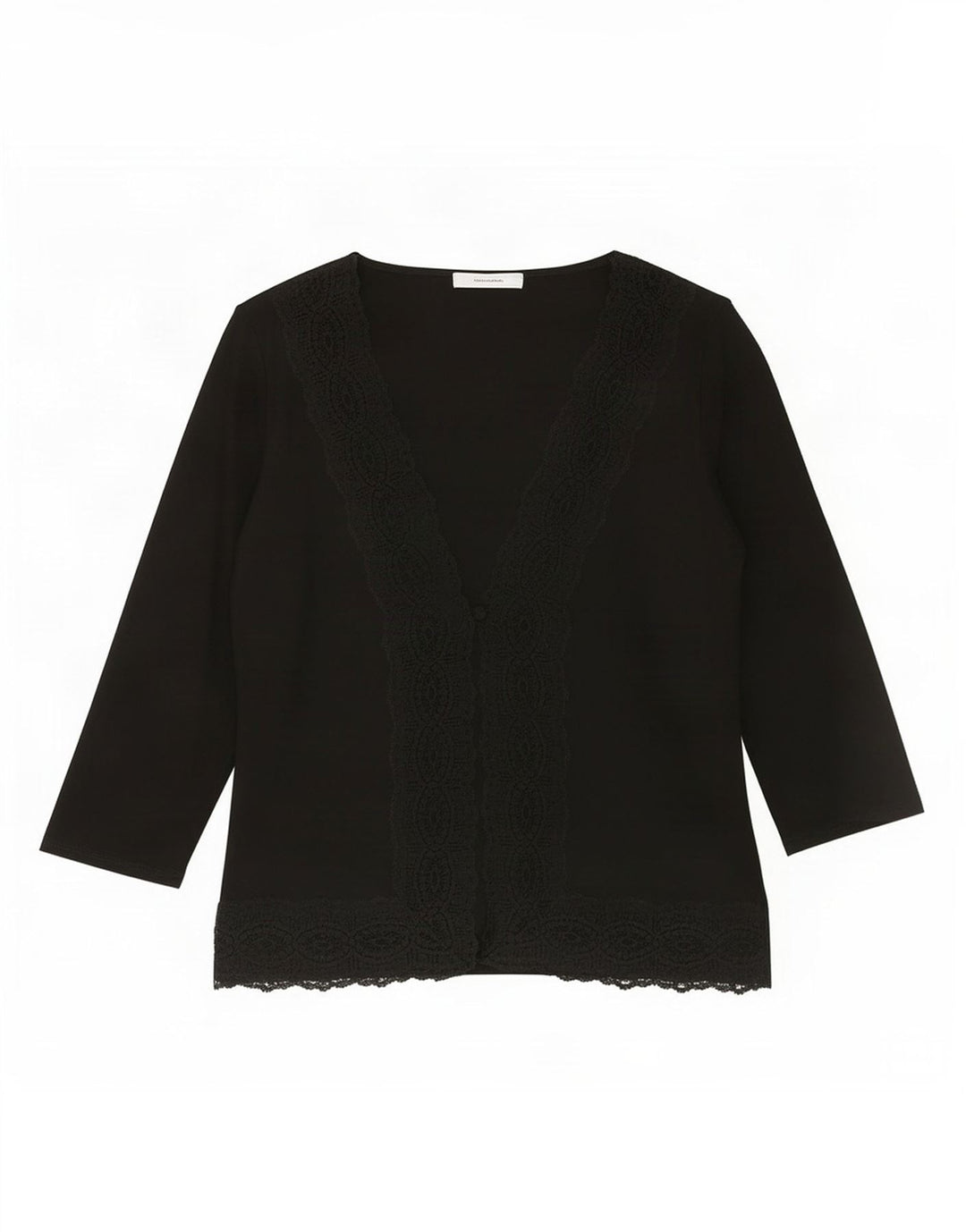 Marks & Spencer Blusa de manga 3/4 para mujer UK 44 Viscosa negra mediana