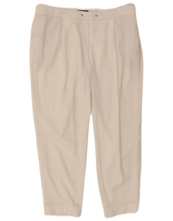 Marks & Spencer Pantalones Cortos Cónicos para Mujer UK16 Large W34 L25 Blanco