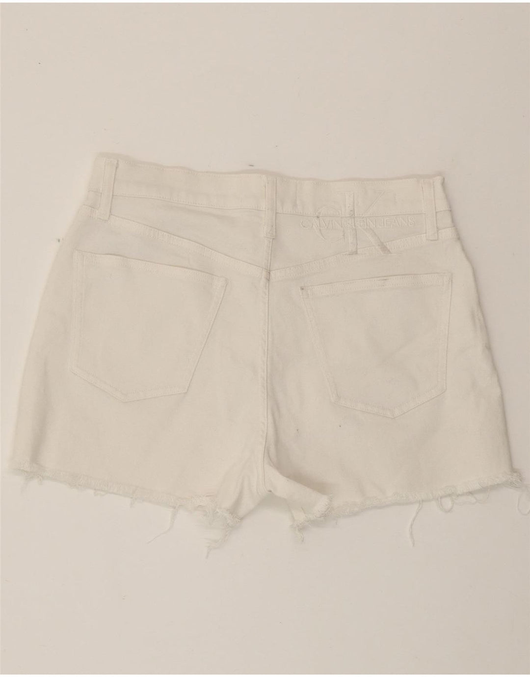 CALVIN KLEIN Shorts vaqueros de mujer W30 Medium White Cotton