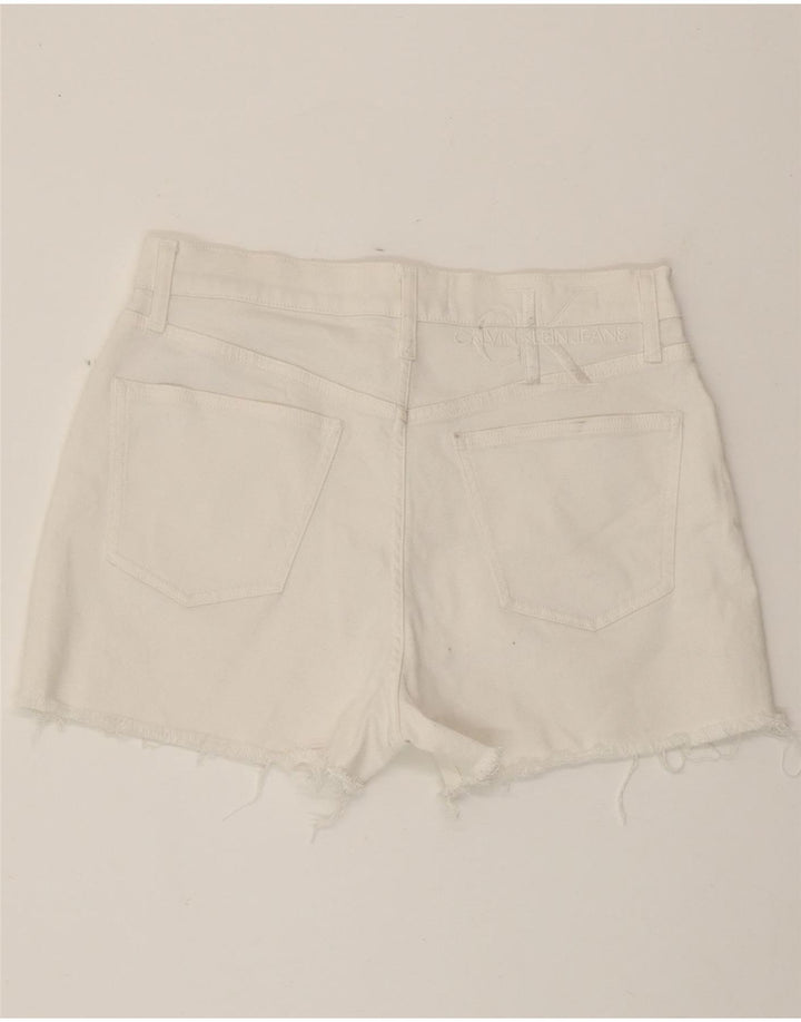 CALVIN KLEIN Shorts vaqueros de mujer W30 Medium White Cotton