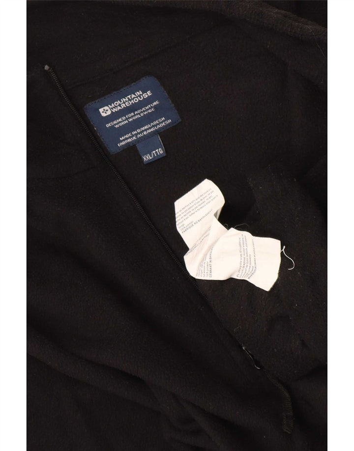 Mountain Warehouse Jersey de forro polar con cuello y cremallera para hombre 2XL Poliéster negro