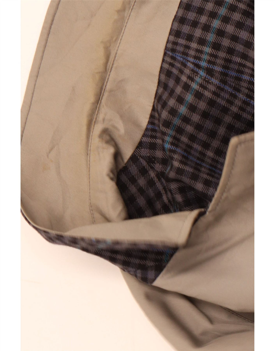 DIOLEN Gabardina reversible para hombre UK 40 Poliéster a cuadros gris grande