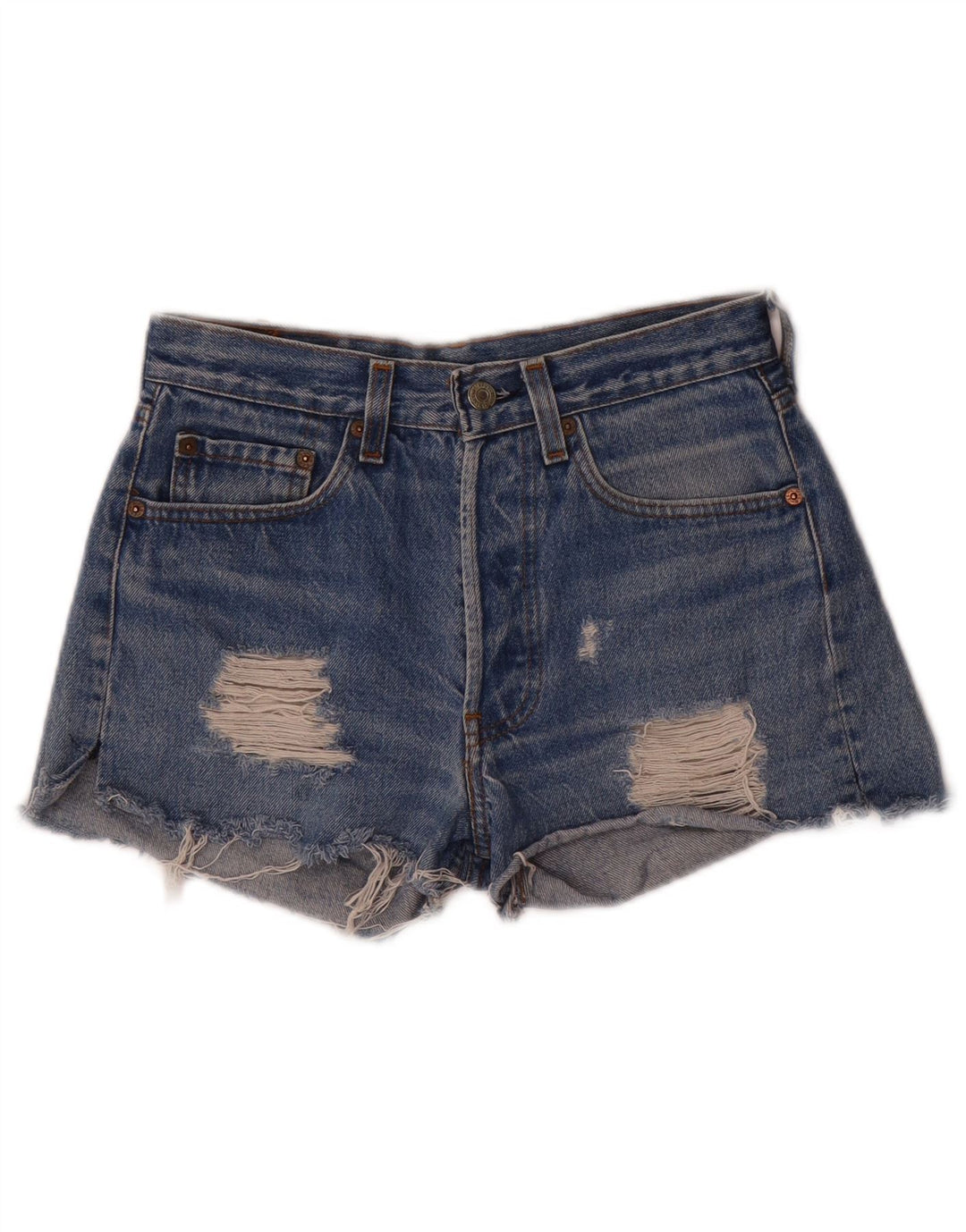 Levi's Shorts De Mezclilla Desgastados Para Mujer W26 Small Blue