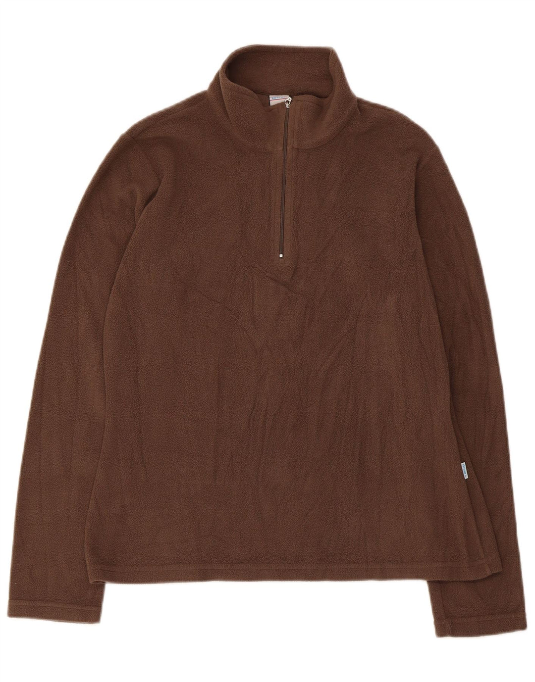 Brugi Jersey de forro polar con cuello y cremallera para mujer UK 44 Grande Poliéster marrón