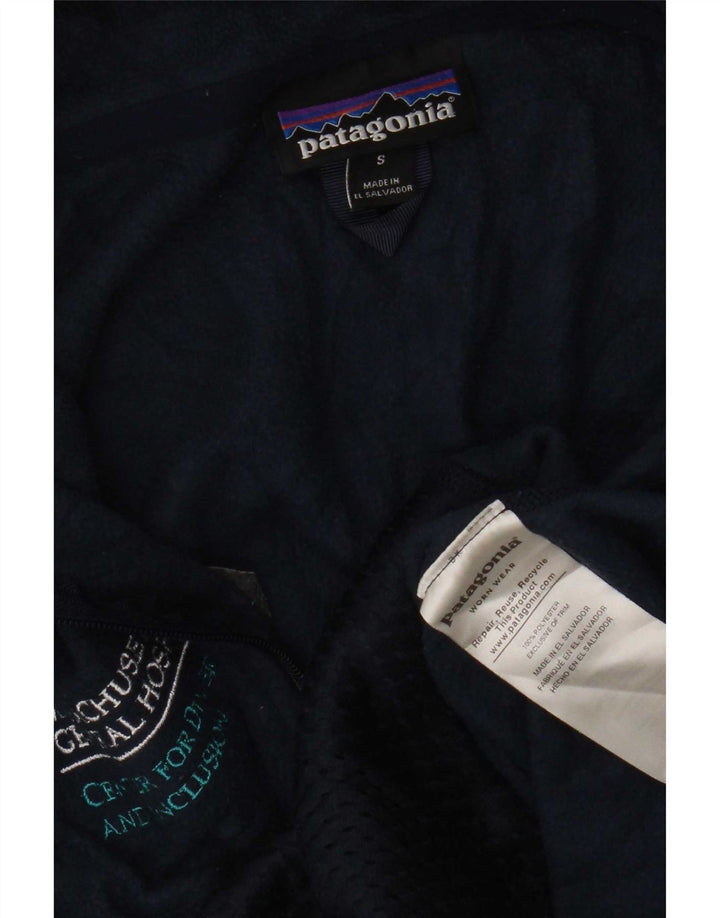 Patagonia Mujer Graphic Fleece Jacket UK 10 Small Azul Marino Poliéster