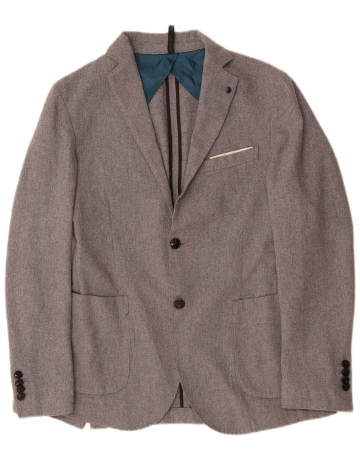 Liu Jo Chaqueta tipo blazer de 2 botones para hombre UK 38 Lana gris medio