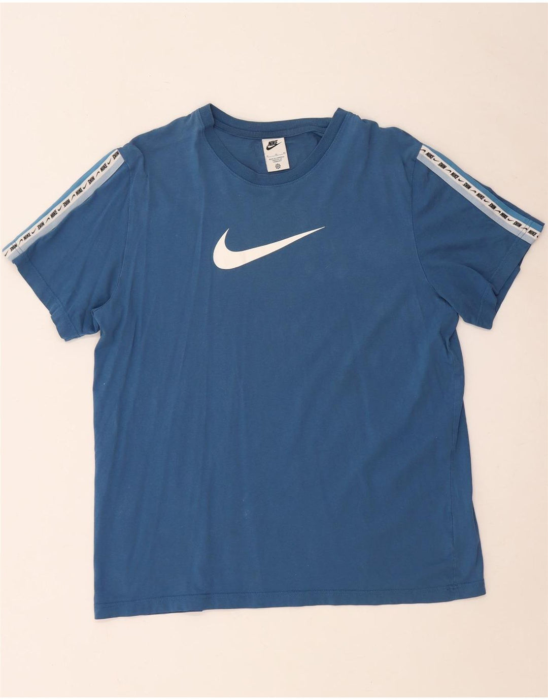 NIKE Camiseta gráfica para hombre Top XL Algodón azul