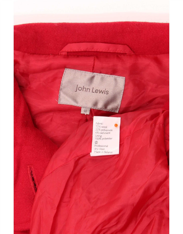 John Lewis Abrigo para mujer UK 18 XL Lana roja