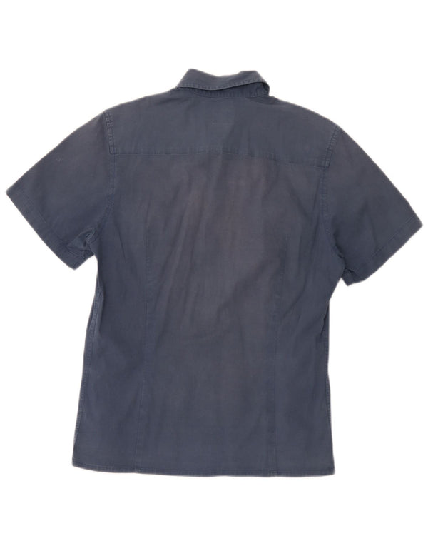 Camisa Calvin Klein Jeans Hombre Manga Corta Algodón Azul Marino Mediano