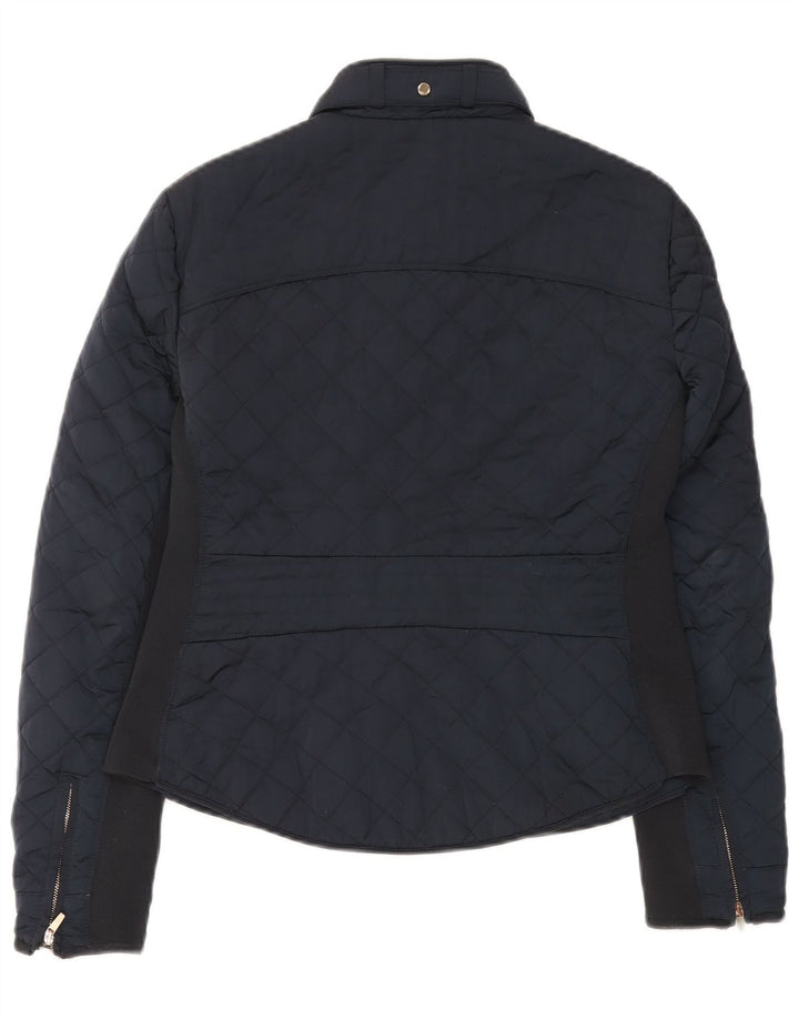 Zara Mujer Chaqueta Acolchada UK 40 Grande Azul Marino