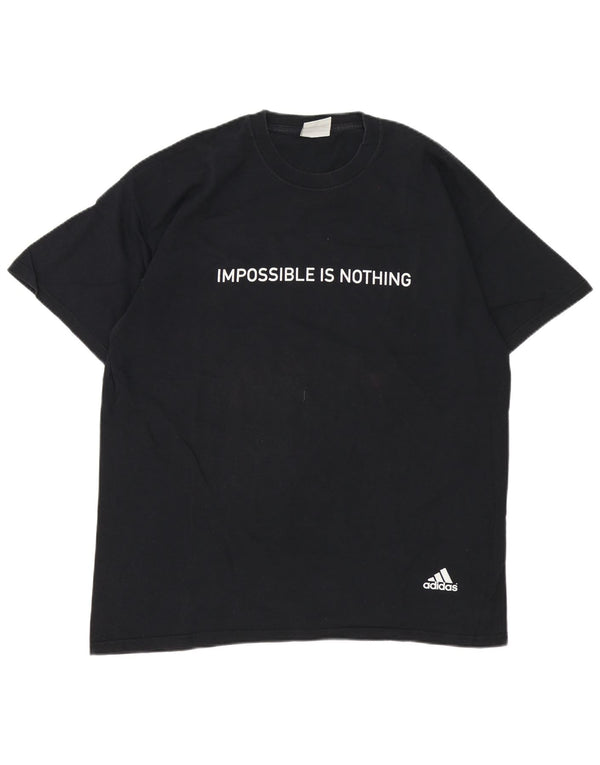Adidas Hombre Camiseta Gráfica Top XL Algodón Negro