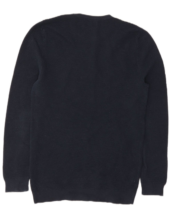 Zara Mens Crew Neck Jumper Sweater Grande Azul Marino