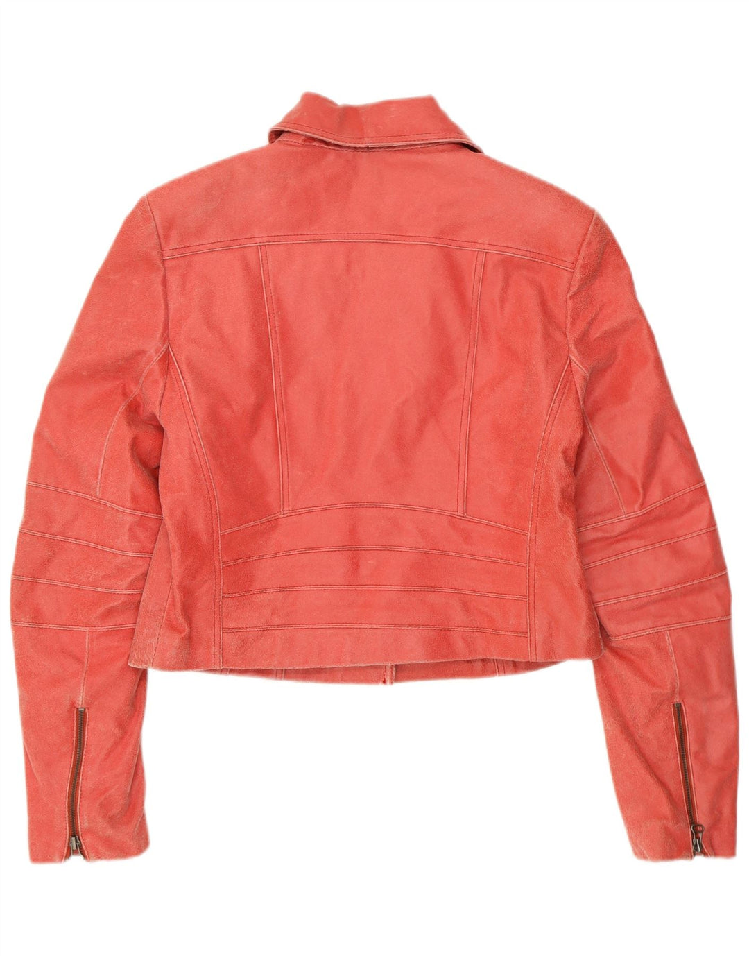TOMAHAWK Chaqueta motera de cuero corta para mujer IT 44 Cuero rojo mediano