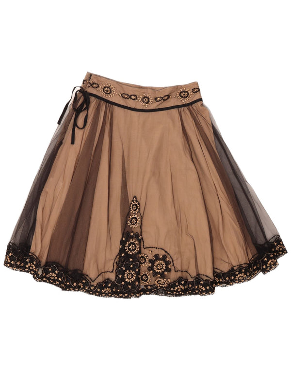 Whistles Falda acampanada para mujer UK 40 Mediana W30 Nylon floral marrón