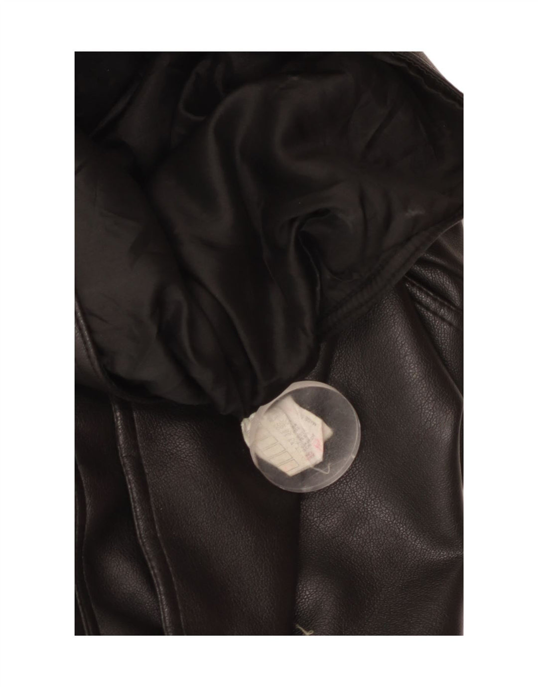 VINTAGE Chaqueta motera de cuero de gran tamaño para mujer Reino Unido 10 Pequeño Negro