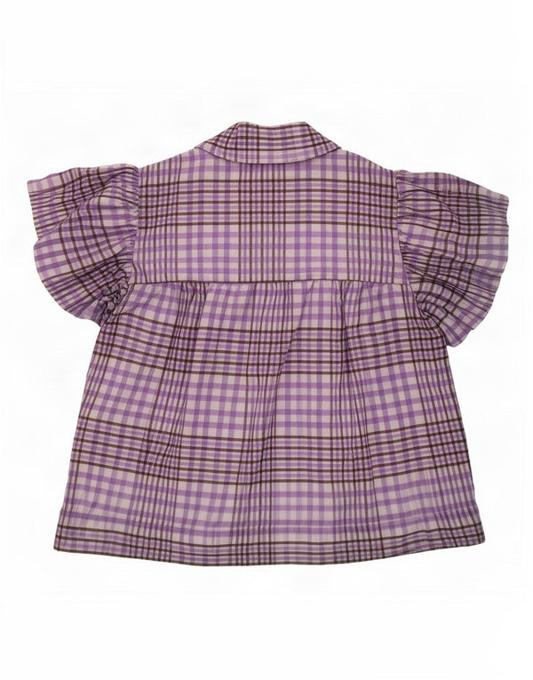 Blusa con lazo en la parte delantera para mujer de Selected Femme UK 40 Medium Purple Check