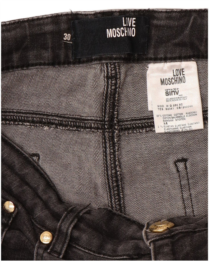 MOSCHINO Vaqueros Rectos Mujer W30 L31 Negro Algodón