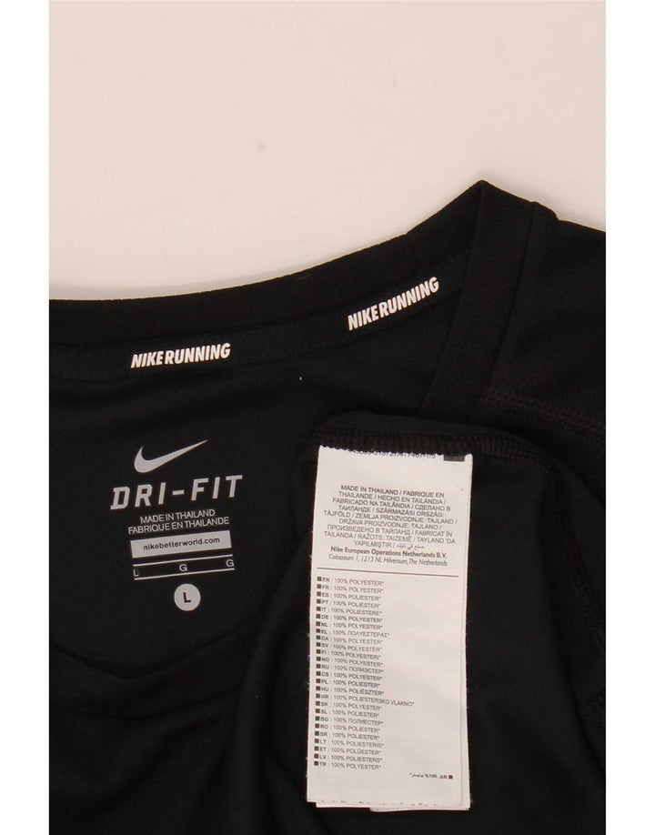 Nike Dri Fit Top manga larga para hombre poliéster negro grande