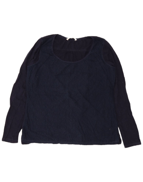 Blusa de manga larga para mujer Fat Face UK 40 XL Algodón floral azul marino