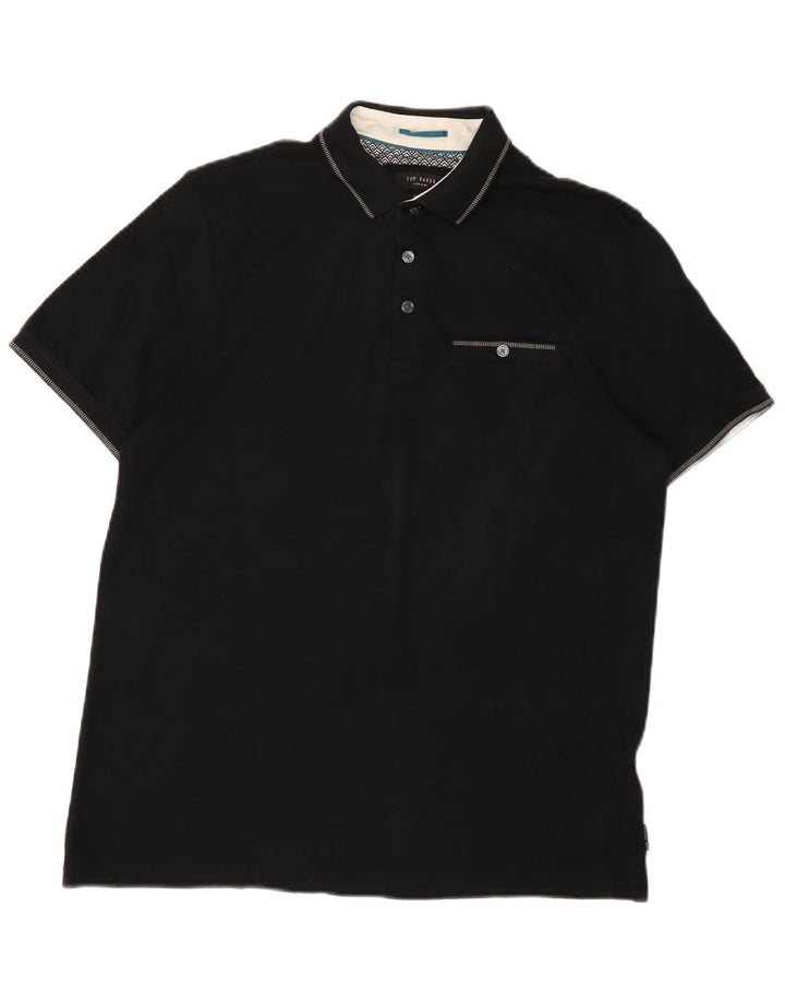 Ted Baker Polo para hombre talla 3 mediano algodón negro