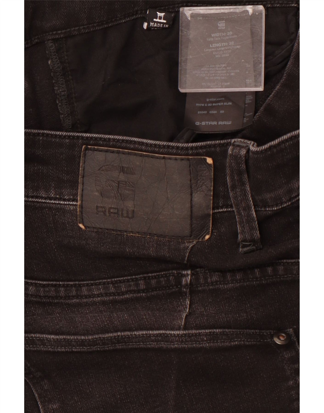 Vaqueros ajustados para mujer G-STAR W33 L28 Algodón negro