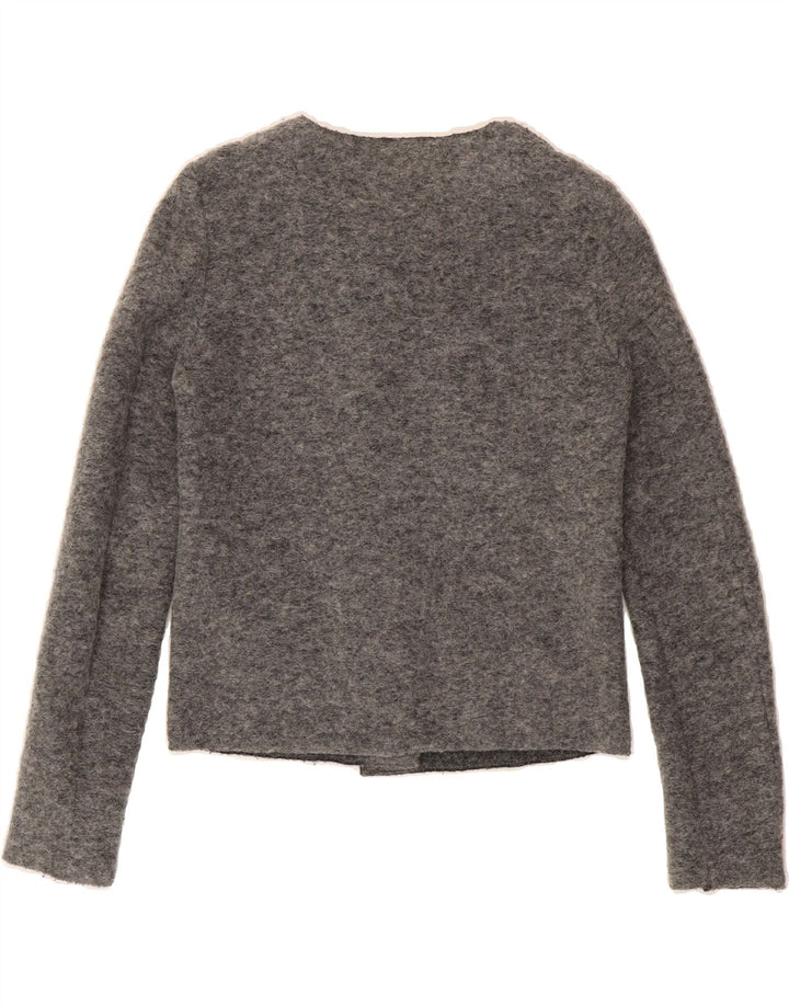 BENETTON Womens Crop Cardigan Sweater IT 40 Small Grey Polyester Vintage Benetton and Second-Hand Benetton from Messina Hembry 