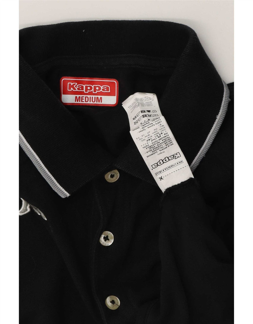 Kappa Polo Hombre Medium Negro Algodón