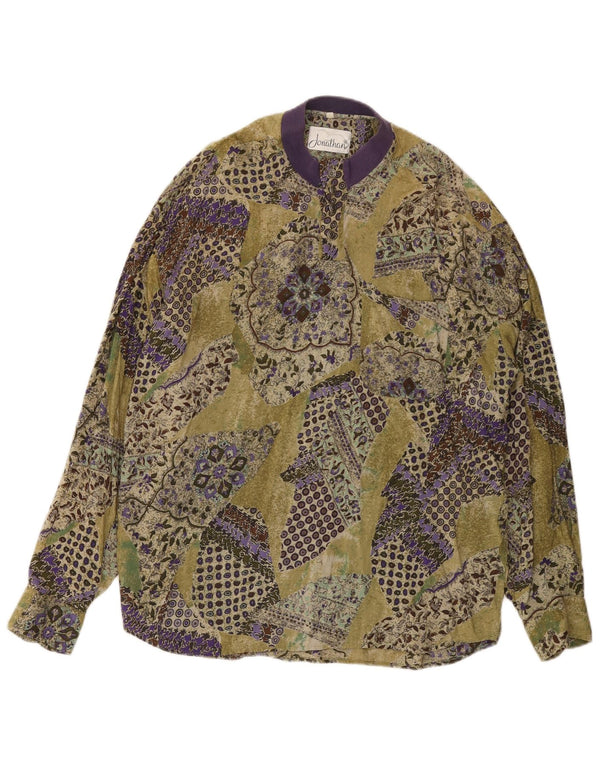 Vintage hombres pullover camisa grande multicolor patchwork