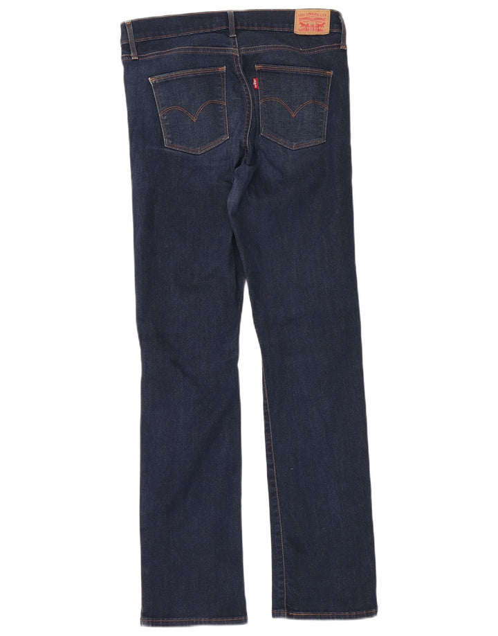 LEVI'S Womens Slimming Straight Jeans W31 L32 Navy Blue Cotton