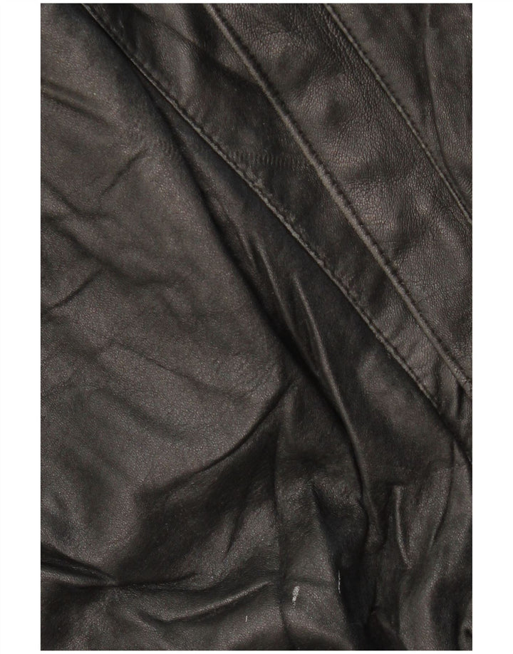 VINTAGE Chaqueta de cuero para hombre Reino Unido 42 XL Negro